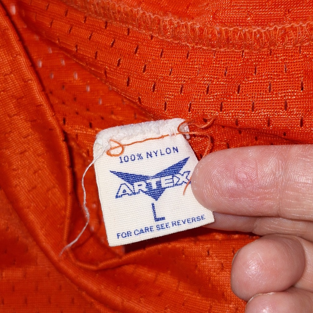 Vintage Y2K Retro Tennessee Football 15 Jersey Orange Mens L Artex 80s Mesh L - Picture 7 of 15
